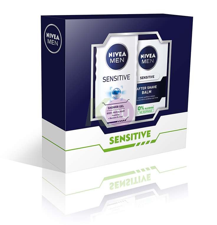 Nivea kar.csom MEN Sens. Ápoló tus 250ml + Sens. Cooling after balzsam 100ml 52645925